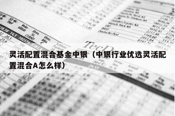 灵活配置混合基金中银（中银行业优选灵活配置混合A怎么样）