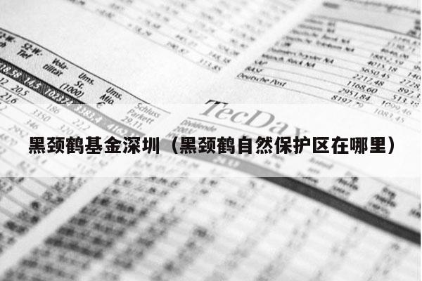黑颈鹤基金深圳（黑颈鹤自然保护区在哪里）
