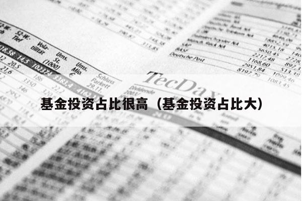 基金投资占比很高（基金投资占比大）