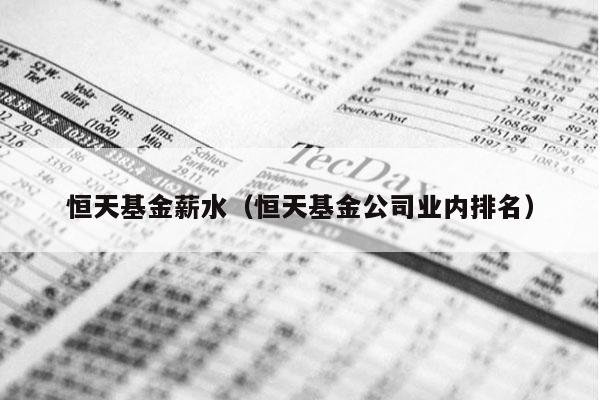 恒天基金薪水（恒天基金公司业内排名）