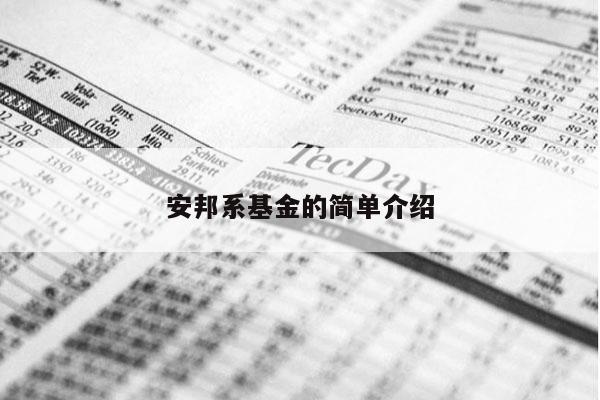 安邦系基金的简单介绍