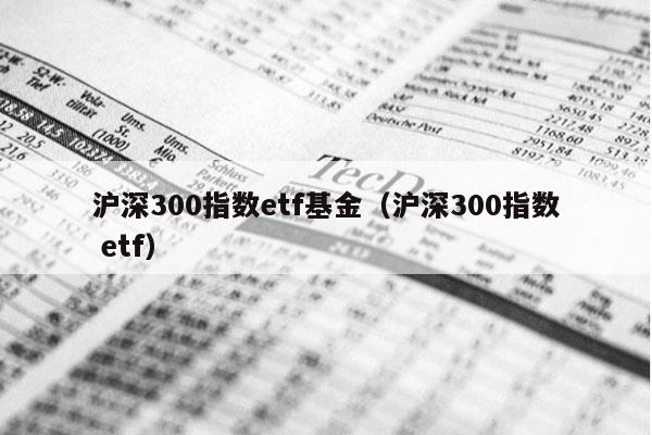 沪深300指数etf基金（沪深300指数 etf）