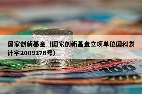 国家创新基金（国家创新基金立项单位国科发计字2009276号）