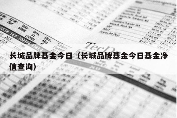 长城品牌基金今日（长城品牌基金今日基金净值查询）