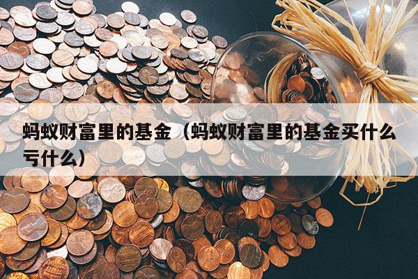 蚂蚁财富里的基金（蚂蚁财富里的基金买什么亏什么）