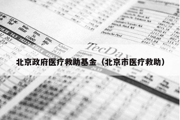北京政府医疗救助基金（北京市医疗救助）