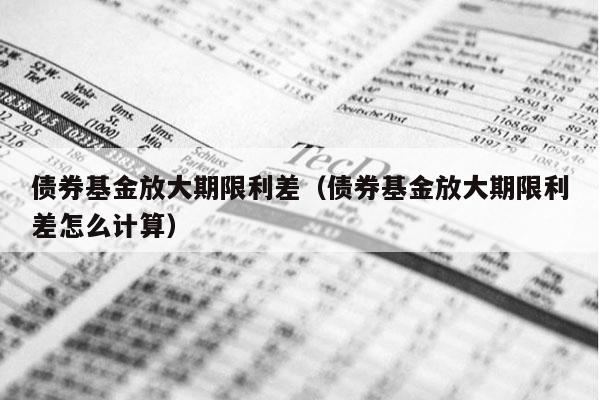 债券基金放大期限利差（债券基金放大期限利差怎么计算）