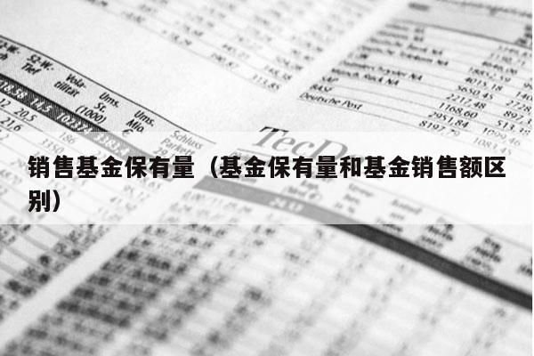 销售基金保有量（基金保有量和基金销售额区别）