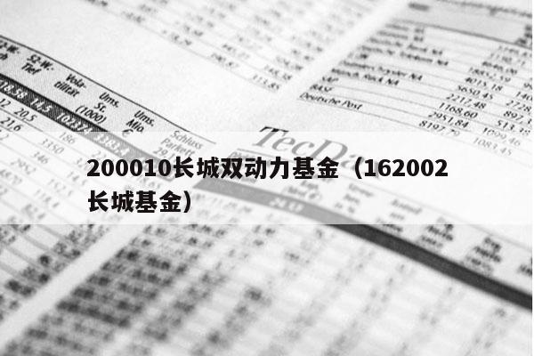 200010长城双动力基金（162002长城基金）