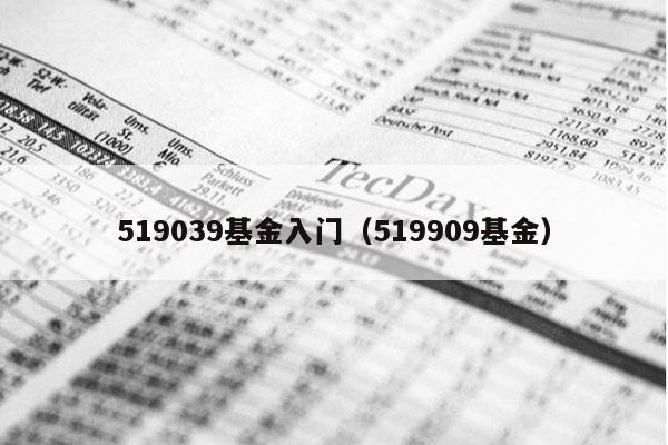 519039基金入门（519909基金）