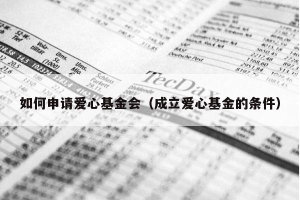 如何申请爱心基金会（成立爱心基金的条件）