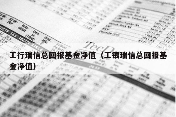 工行瑞信总回报基金净值（工银瑞信总回报基金净值）