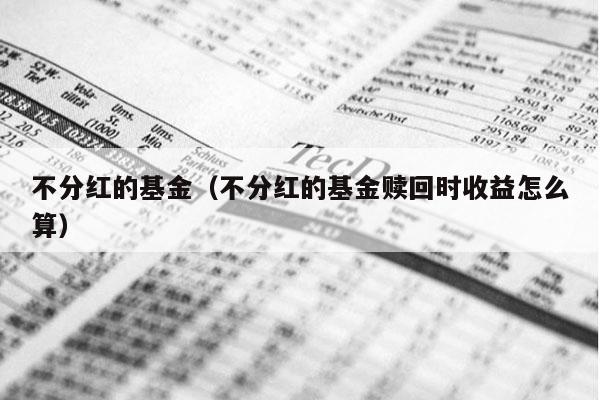 不分红的基金（不分红的基金赎回时收益怎么算）