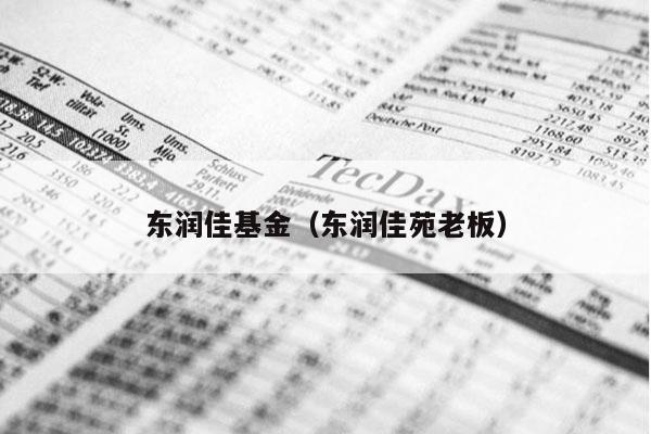 东润佳基金（东润佳苑老板）