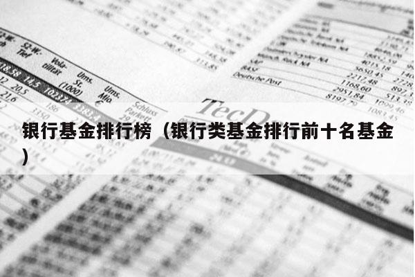 银行基金排行榜（银行类基金排行前十名基金）