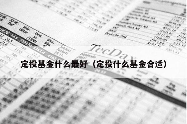定投基金什么最好（定投什么基金合适）