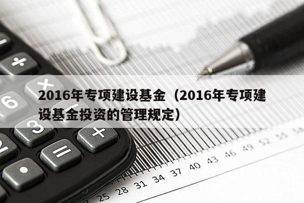 2016年专项建设基金（2016年专项建设基金投资的管理规定）
