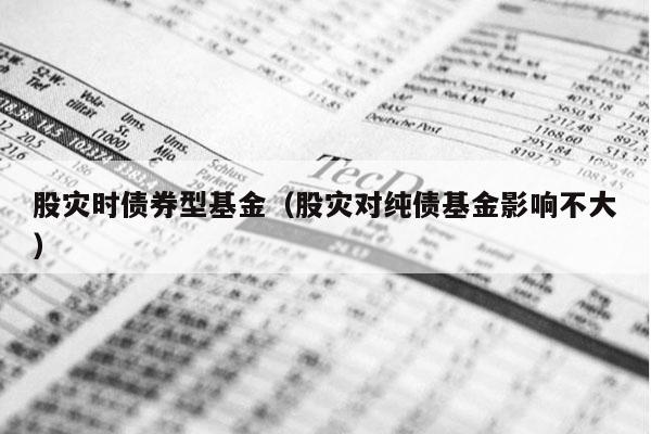 股灾时债券型基金（股灾对纯债基金影响不大）