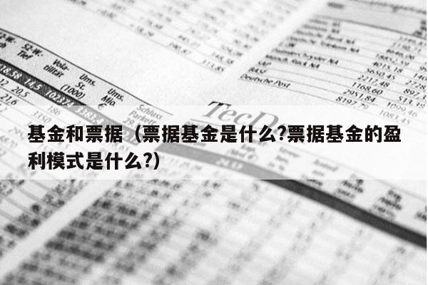基金和票据（票据基金是什么?票据基金的盈利模式是什么?）