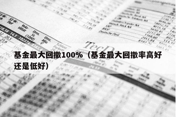 基金最大回撤100%（基金最大回撤率高好还是低好）
