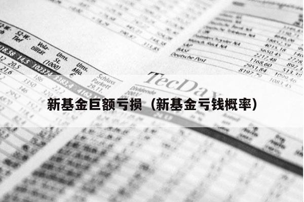 新基金巨额亏损（新基金亏钱概率）