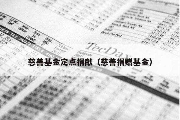 慈善基金定点捐献（慈善捐赠基金）