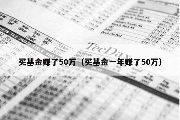 买基金赚了50万（买基金一年赚了50万）