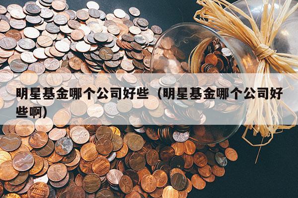 明星基金哪个公司好些（明星基金哪个公司好些啊）