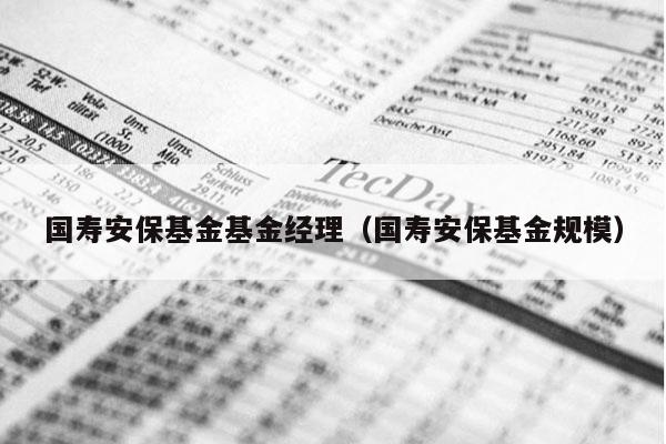 国寿安保基金基金经理（国寿安保基金规模）