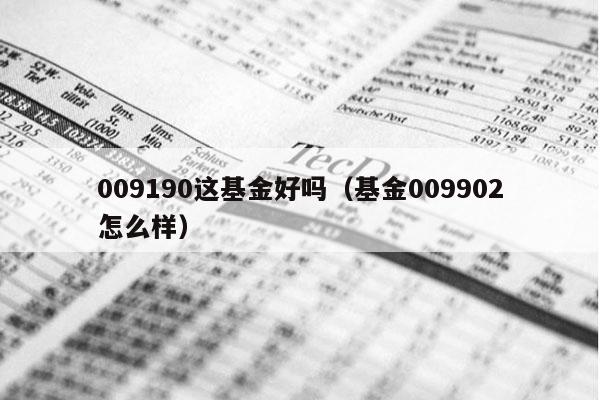 009190这基金好吗（基金009902怎么样）
