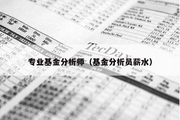专业基金分析师（基金分析员薪水）
