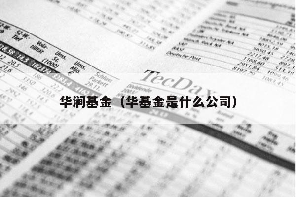 华涧基金（华基金是什么公司）
