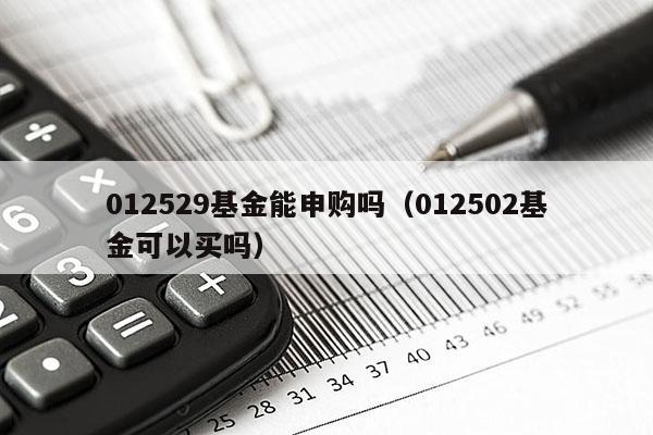 012529基金能申购吗（012502基金可以买吗）
