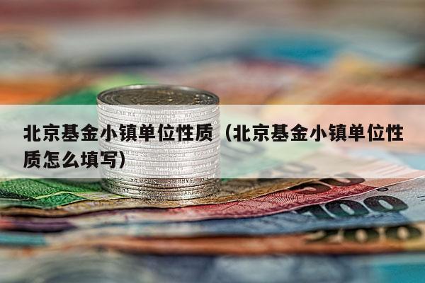 北京基金小镇单位性质（北京基金小镇单位性质怎么填写）