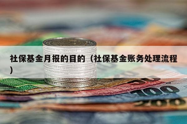 社保基金月报的目的（社保基金账务处理流程）