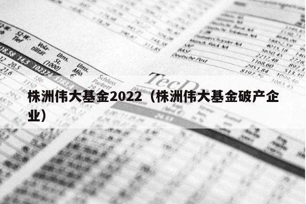 株洲伟大基金2022（株洲伟大基金破产企业）