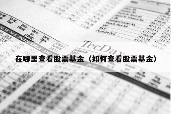 在哪里查看股票基金（如何查看股票基金）