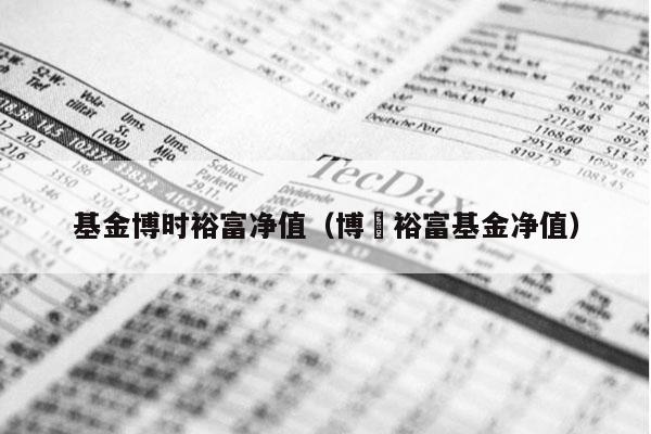 基金博时裕富净值（博吋裕富基金净值）