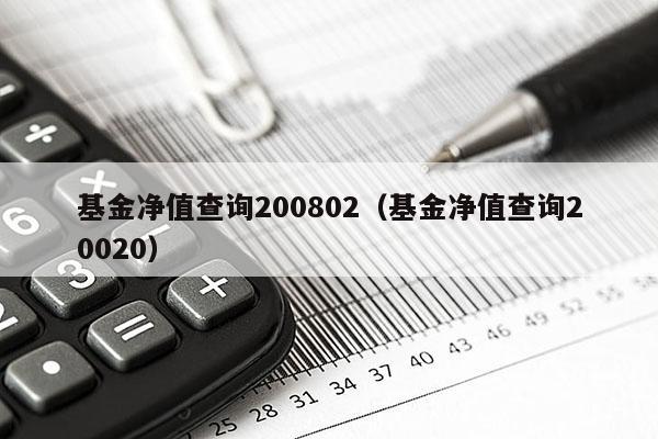 基金净值查询200802（基金净值查询20020）