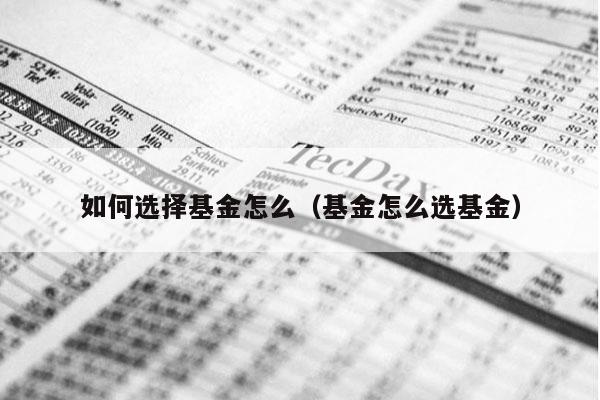 如何选择基金怎么（基金怎么选基金）