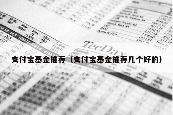 支付宝基金推荐（支付宝基金推荐几个好的）