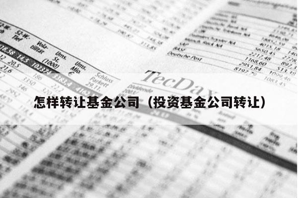 怎样转让基金公司（投资基金公司转让）
