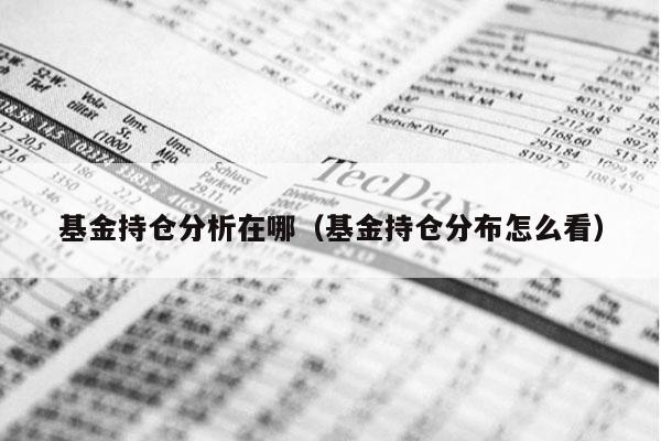 基金持仓分析在哪（基金持仓分布怎么看）