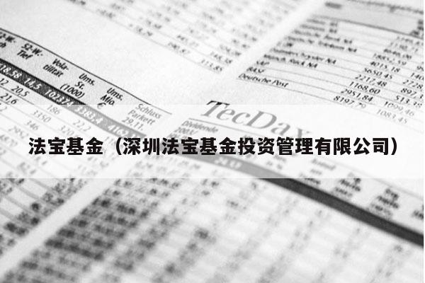 法宝基金（深圳法宝基金投资管理有限公司）