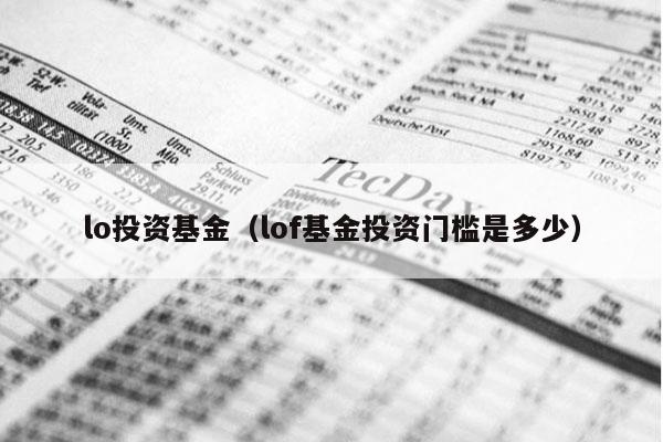 lo投资基金（lof基金投资门槛是多少）