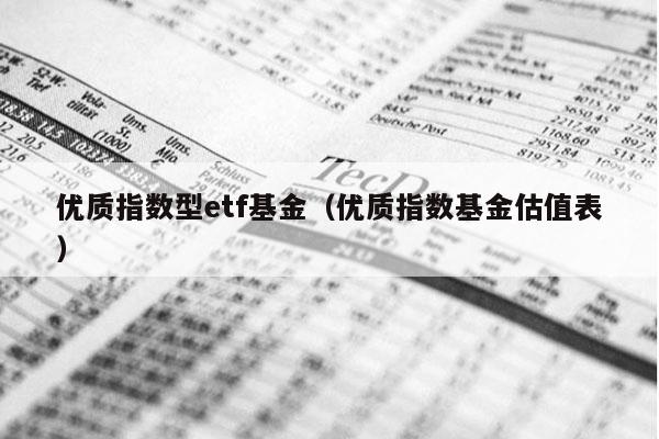 优质指数型etf基金（优质指数基金估值表）