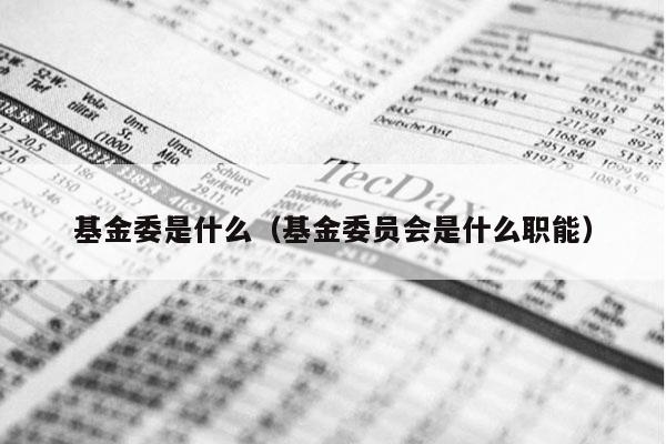 基金委是什么（基金委员会是什么职能）
