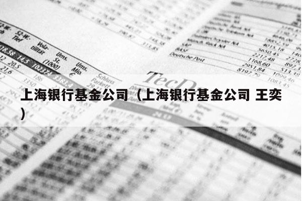 上海银行基金公司（上海银行基金公司 王奕）