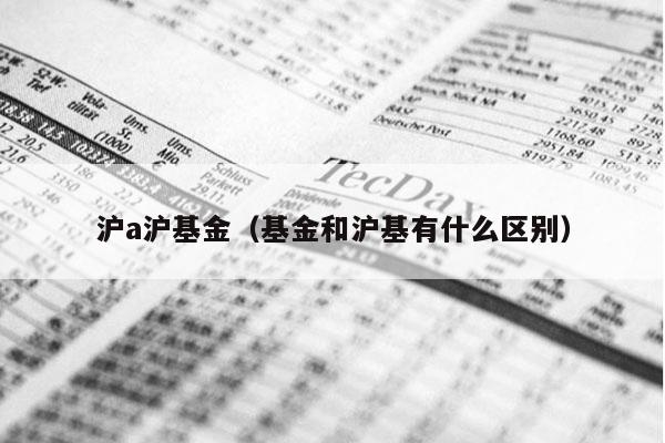 沪a沪基金（基金和沪基有什么区别）