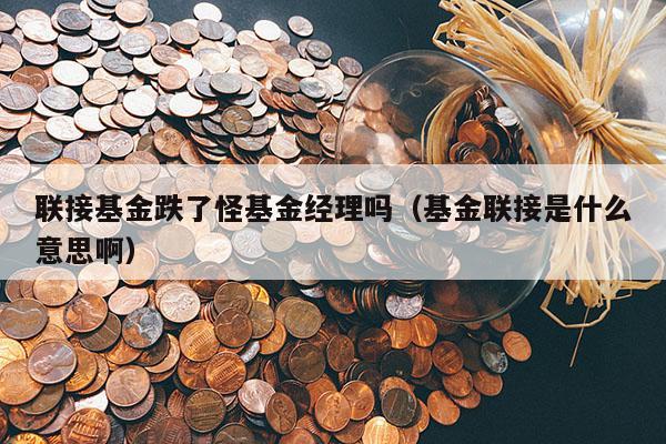 联接基金跌了怪基金经理吗（基金联接是什么意思啊）